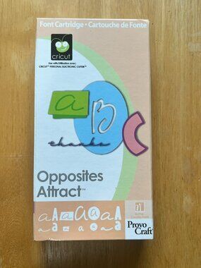 2006 Cricut Opposites Attract Font Cursive Provo Craft Shapes Cartridge complete